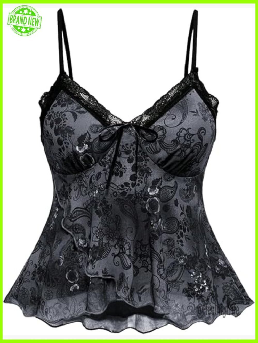 Plus Size Y2k Babydoll Lace Camisole Top Rave Tunic Clubwear